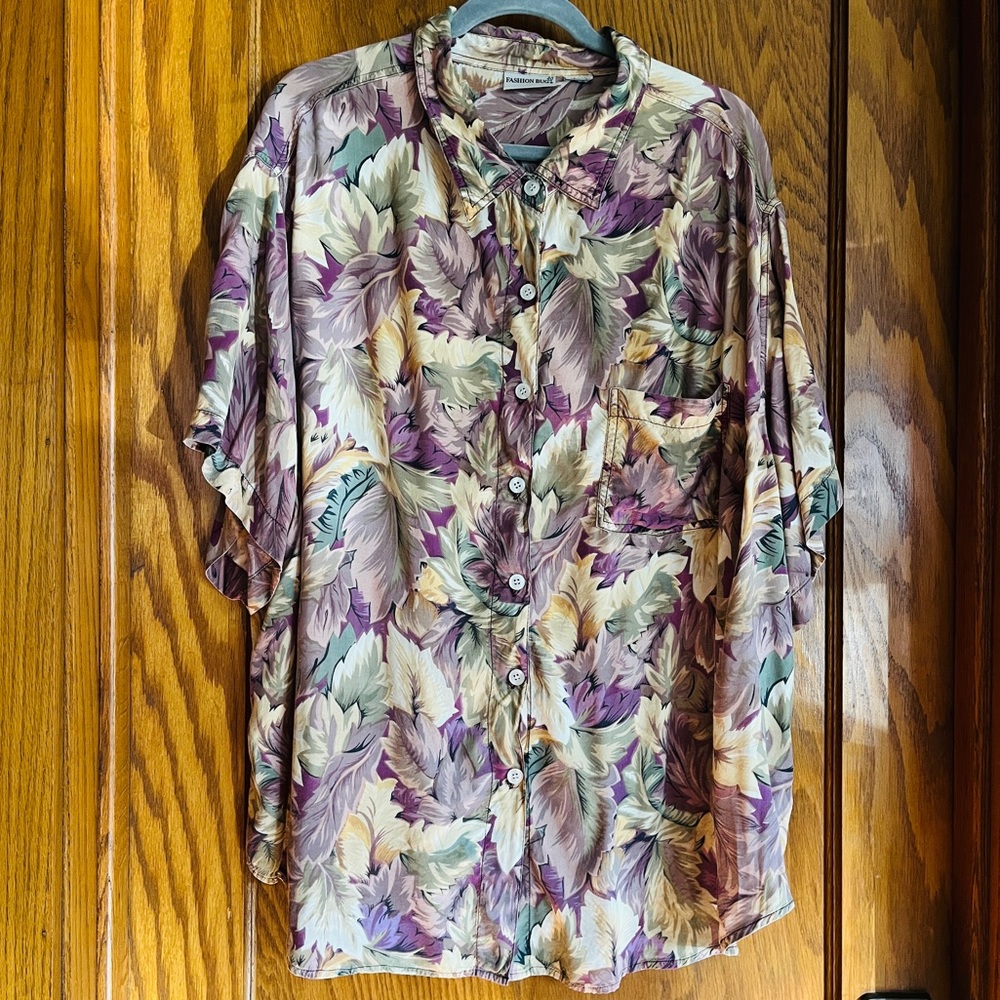 Vintage Retro Fashion Bug Casual Floral Print Button-Up